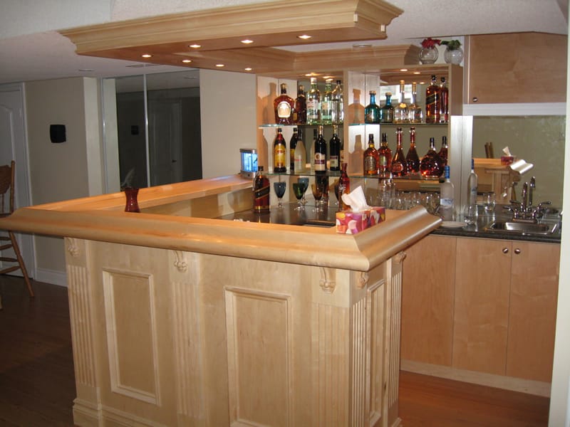 restaurant bar with custom closet